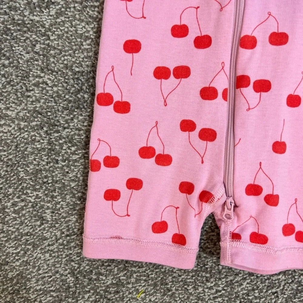 HANNA ANDERSSON CHERRIES SHORTIE SLEEPER 2 WAY ZIPPER 12-18 months